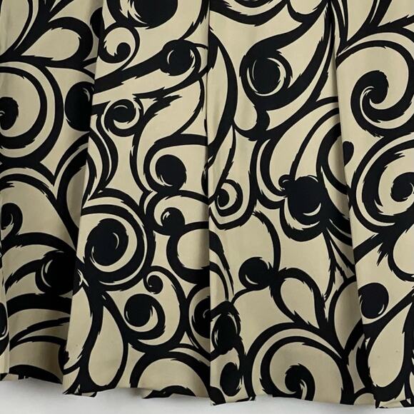 Talbots Black And Cream 100% Silk Pleated Party Event Skirt NWOT Size 4 - Picture 7 of 11